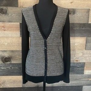 Loft gold metallic shimmer button sweater